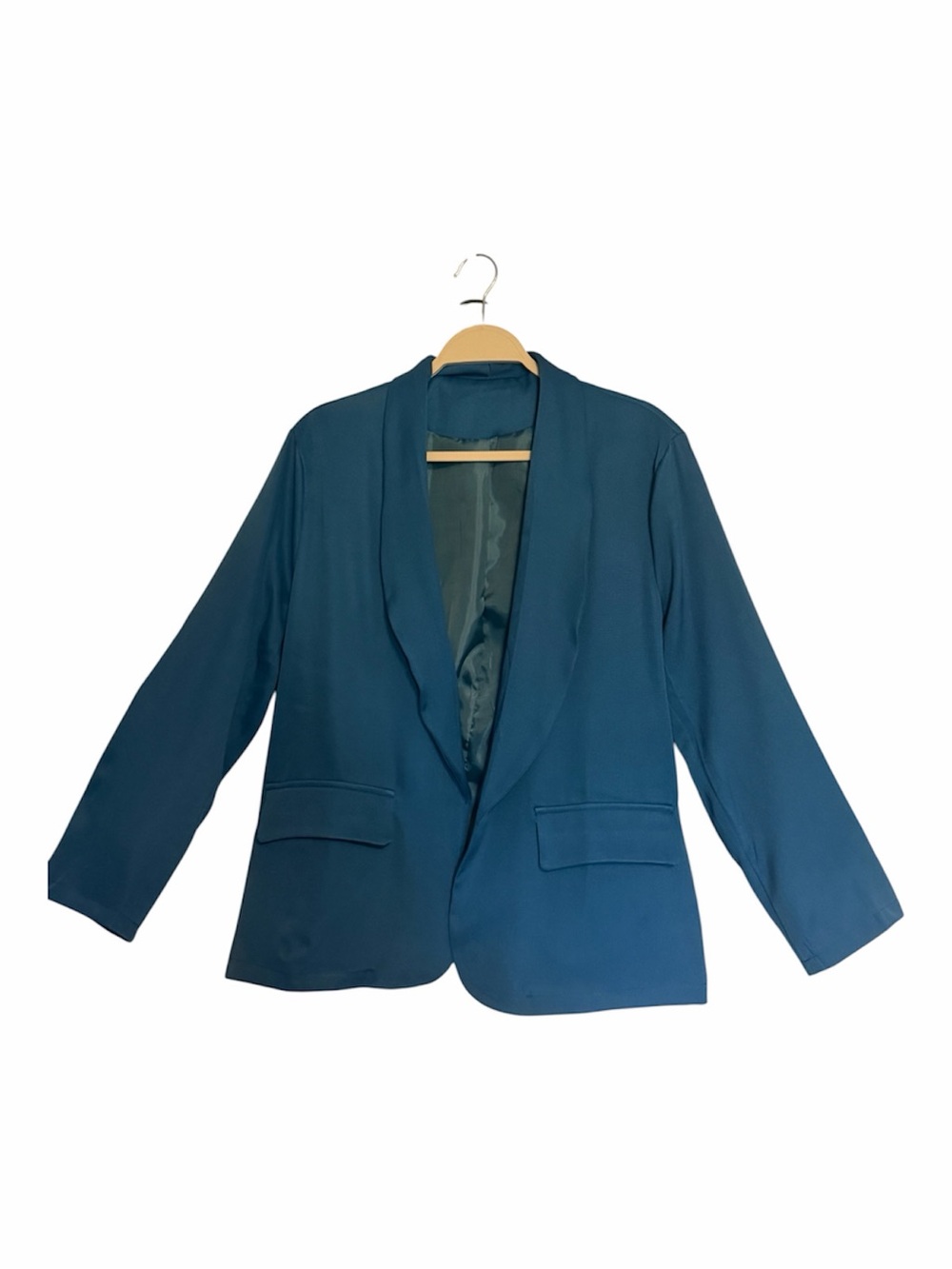 Women's Teal Open-Front Blazer Jacket